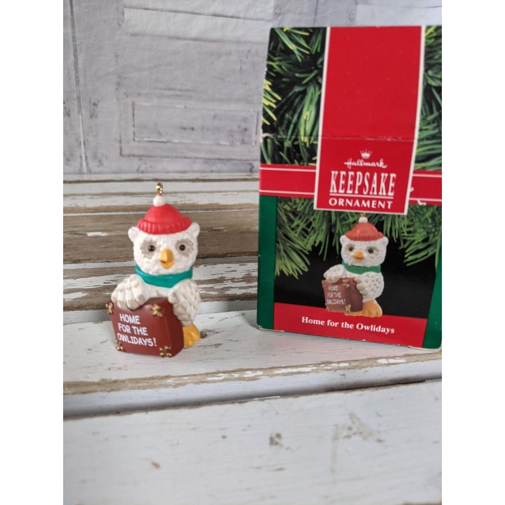 Hallmark home for the owlidays owl‎ 1990 ornament X